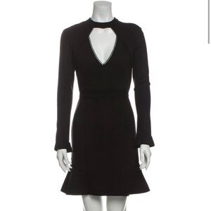 NICHOLAS Black Peplum Long Sleeve Sheath Dress